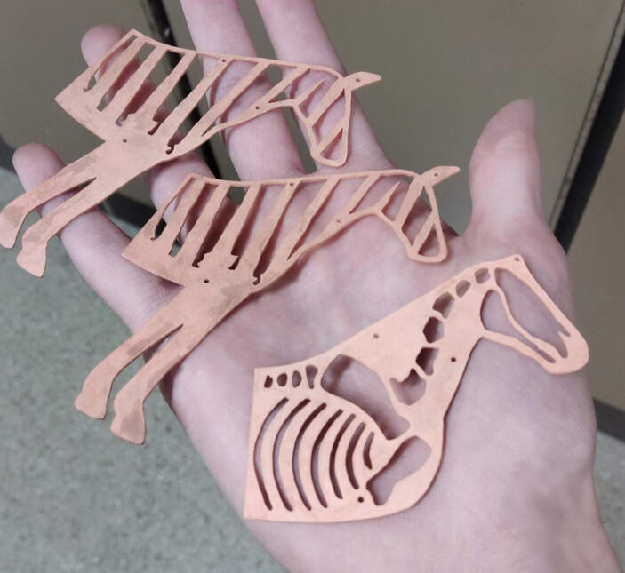 The three layers for the front are completely cut out